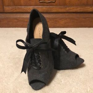 LC Lauren Conrad Lace Up Peep-Toe